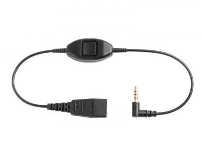 JA-8800-00-103 Jabra aansluitkabel van QD (vrouwelijk) naar 3.5mm jack (mannelijk) om headsets met QD aansluiting aan te sluiten op een 3.5mm jack aansluiting.