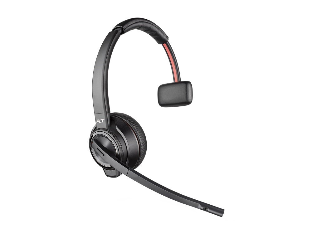 PO-211423-03 De Poly Savi 8210 spare headset met cradle dient ter vervanging of voor gebruik in een callcenter. In het laatste geval wordt het (apart geleverde) basisstation gedeeld en heeft men eigen headsets. De draadloze Unified Communications mono headset heeft 13 uur spreektijd en 55m DECT-bereik.