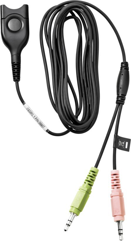 EP-1000858 De kabel is compatibel met alle kabelgebonden EPOS | Sennheiser headsets met Easy Disconnect-stekker.