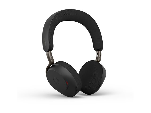 JA37599-989-899 Jabra Evolve3 75 UC USB-C: ultralichte on-ear headset met 6 microfoons, adaptieve ANC, Busylight, Bluetooth 5.3 en USB-C Link 390 voor flexibel hybride werken.