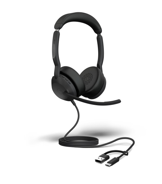 JA-25089-999799 Professionele bedrade headset met USB-A/C. Biedt ruisonderdrukking, heldere gesprekken en langdurig draagcomfort.