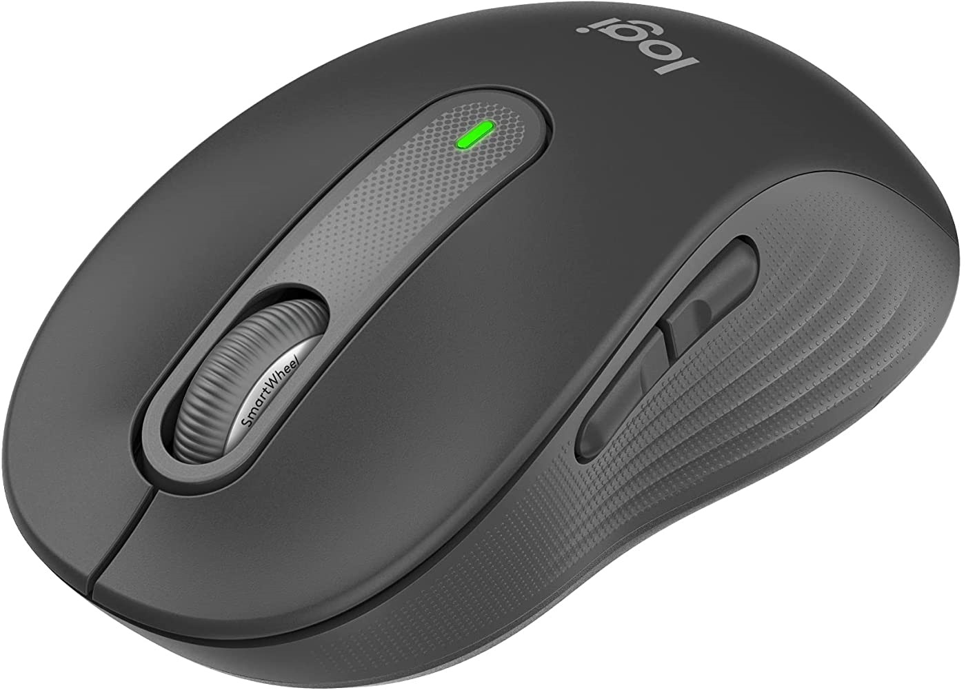 LO-910-006348 Grote draadloze muis met SmartWheel-scrollen, stille klikken en ergonomisch comfort. Perfect voor grotere handen.