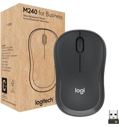 LO-910-007182 Stille Bluetooth-muis voor zakelijk gebruik. Met veilige verbinding, lange batterijduur en ergonomisch comfort.