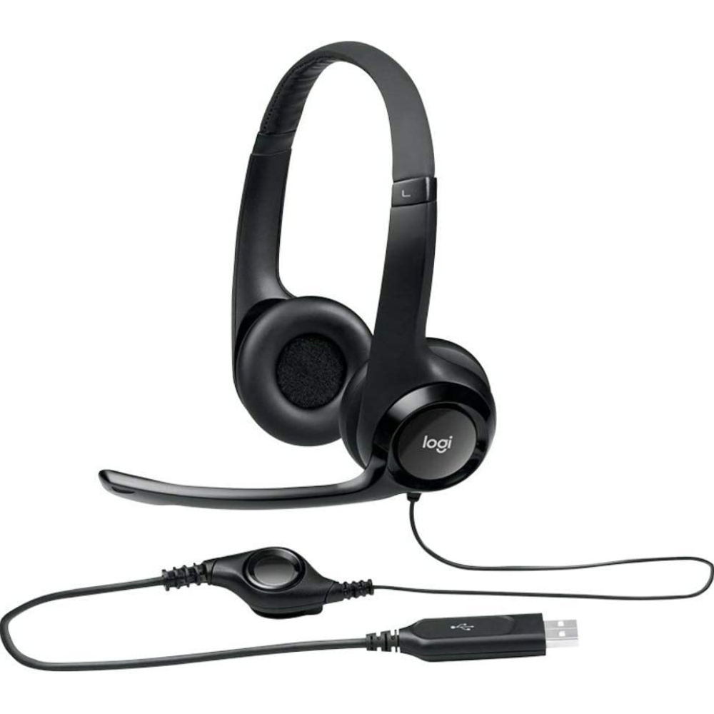 LO-LOG0000415 H390 USB Computer headsets met rijke digitale audio en bediening op de draad USB-A aansluiting.